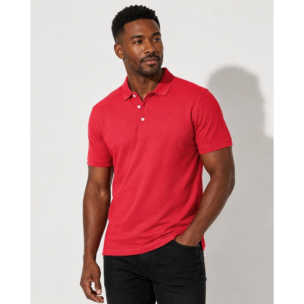 VTG Peter Millar Mens Red Double Mercerized Cotton Polo Shirt Short Sleeve Large